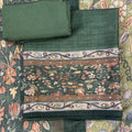 Sana Green Floral Print Unstitched Suit