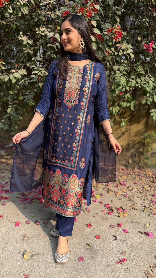 Mitali Blue Banarasi Suit