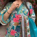 Aisha Teal Lace Suit