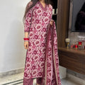 Prachi Pink Floral Suit