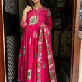 Veena Pink Flared Suit