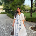 Azure Bloom Cotton Dress