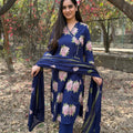 Priya Royal Blue Cotton Suit