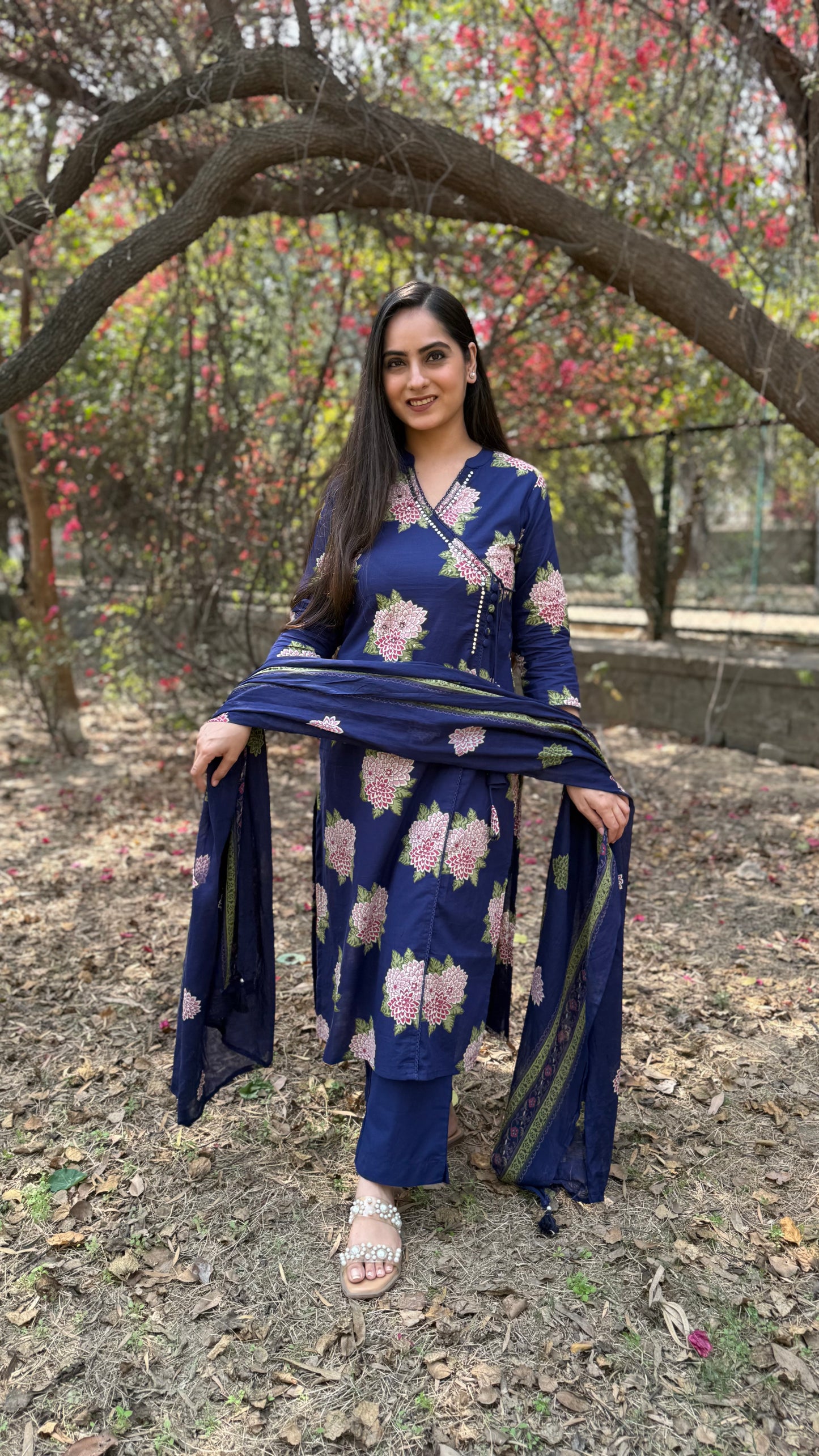 Priya Royal Blue Cotton Suit
