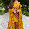 Manya Mustard Floral Sharara Suit