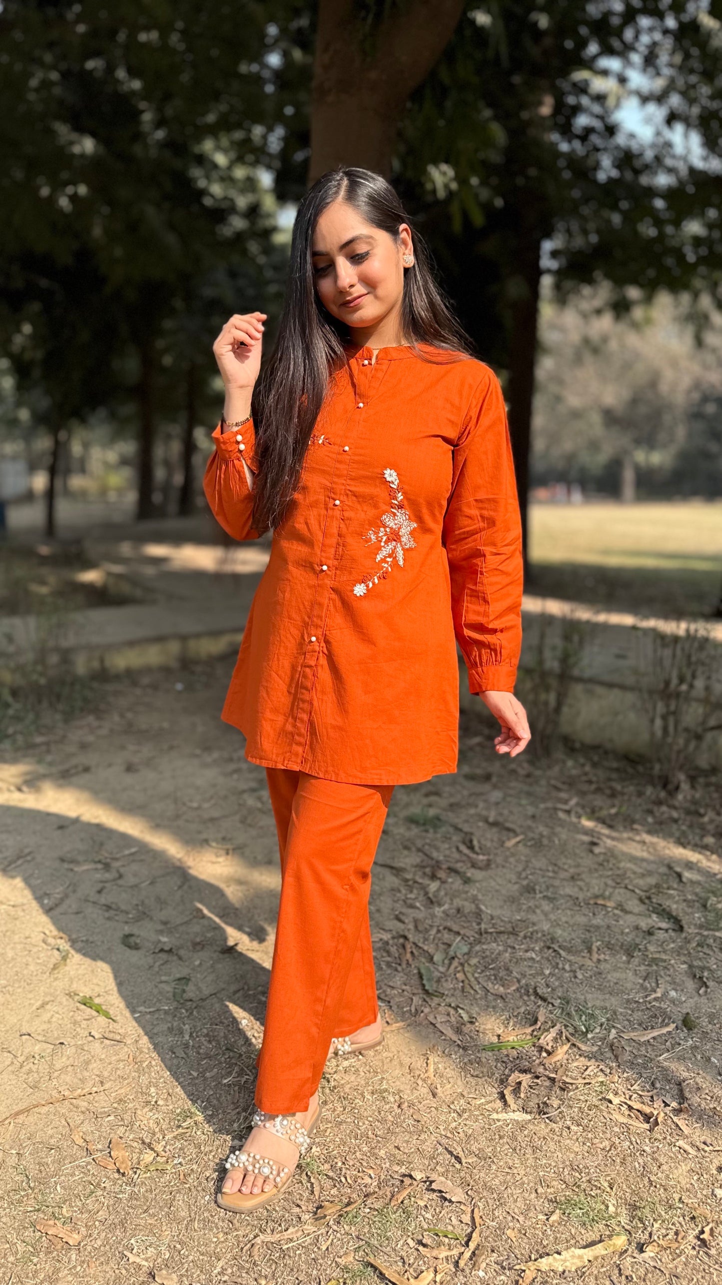 Sneha Orange Coord Set