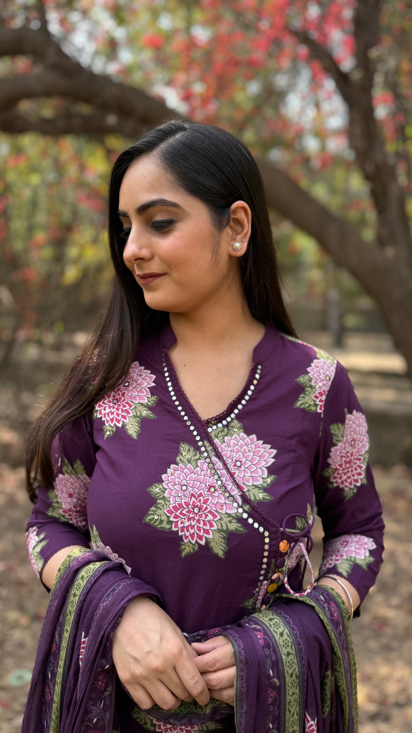 Priya Purple Cotton Suit