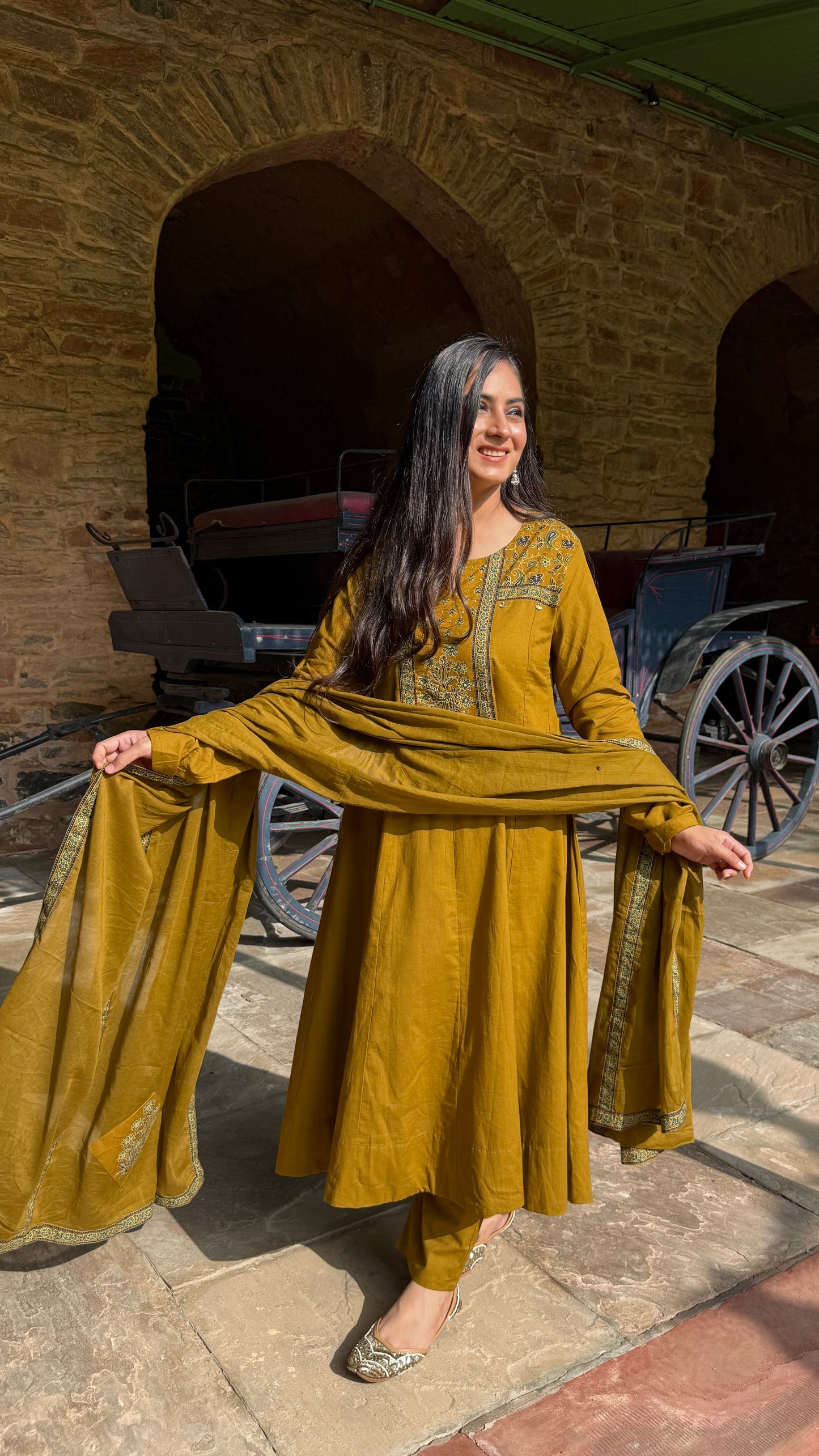 Mira Mustard Anarkali Suit