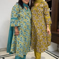 Shashi Teal Blue A- Line Suit