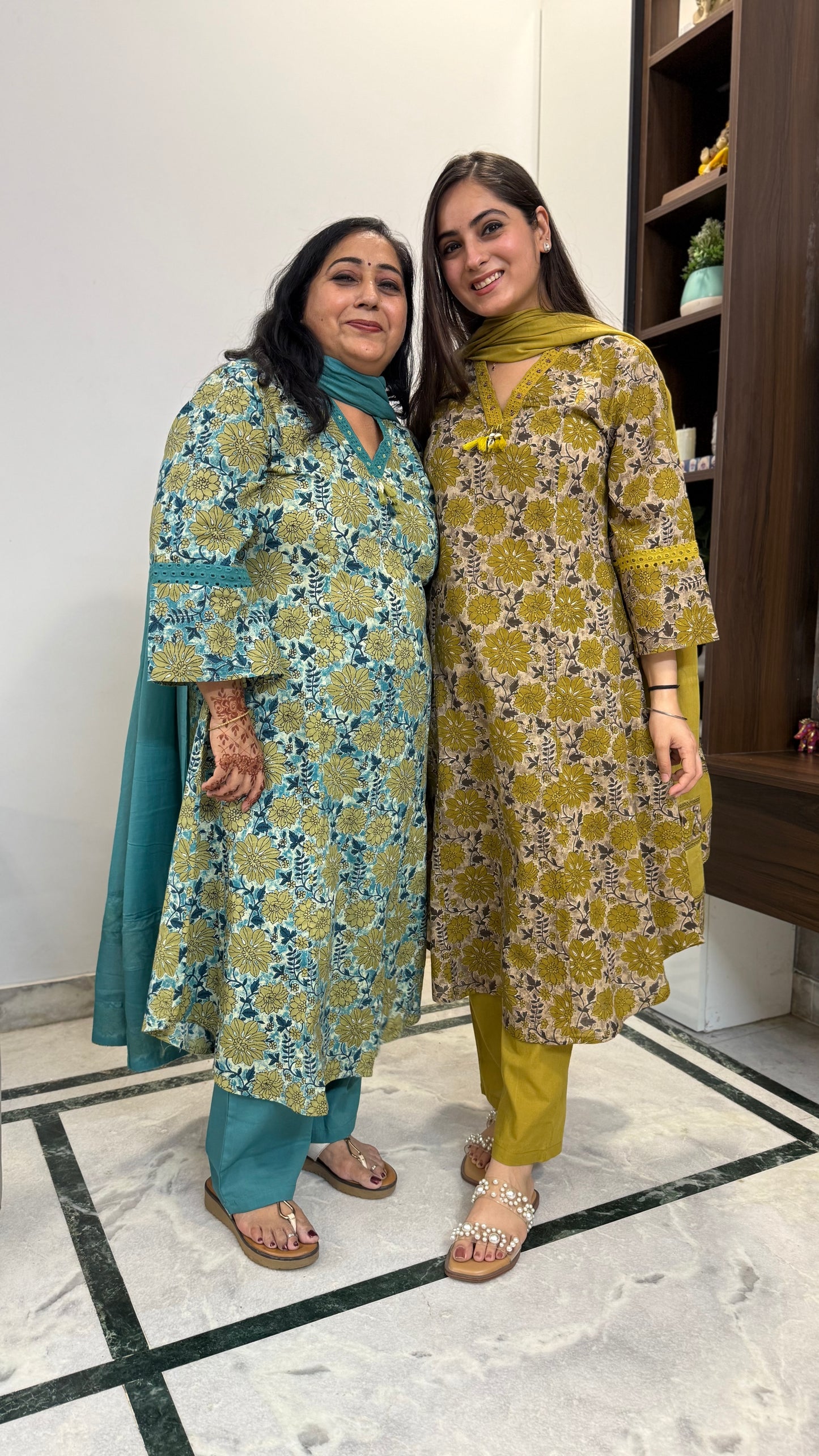 Shashi Teal Blue A- Line Suit