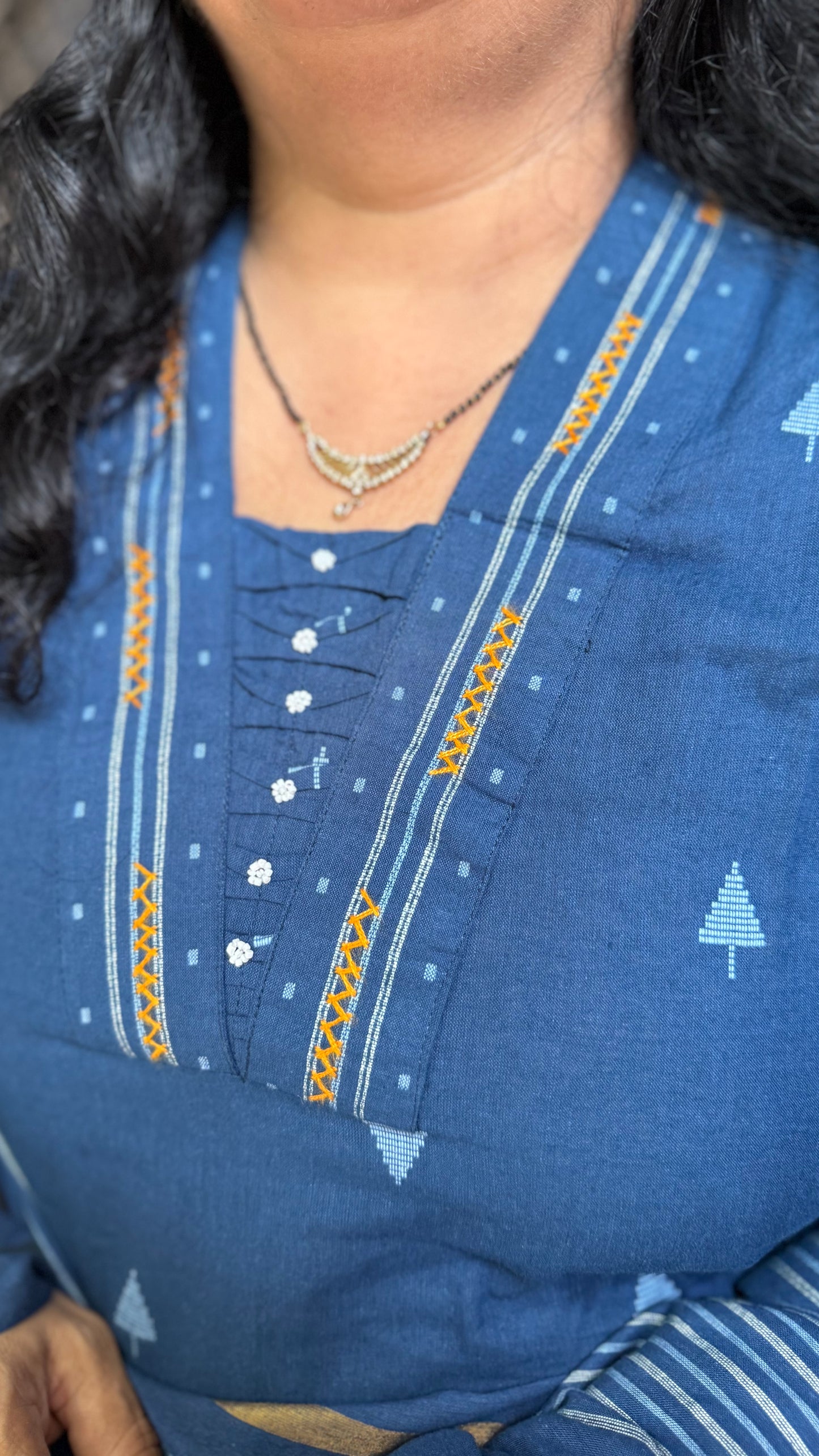 Neha Blue Handloom Suit