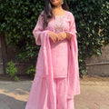 Avika Pink Embroidered Sharara Set