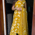 Prachi Mustard Embroidered Suit
