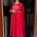 Richa Red Bandhej Suit
