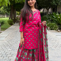 Manya Pink Floral Sharara Suit