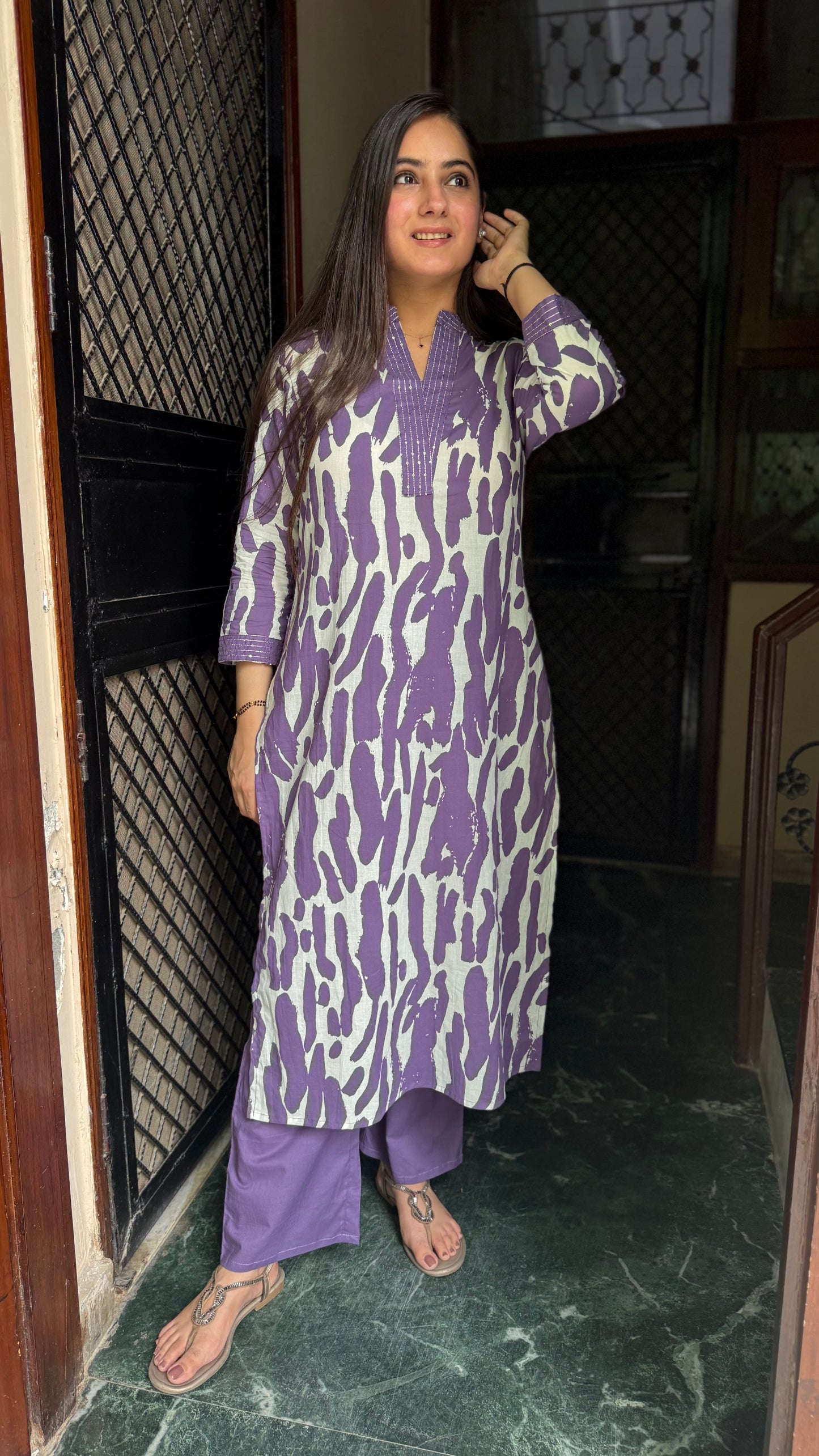 Nidhi Purple Kurta Pant Set