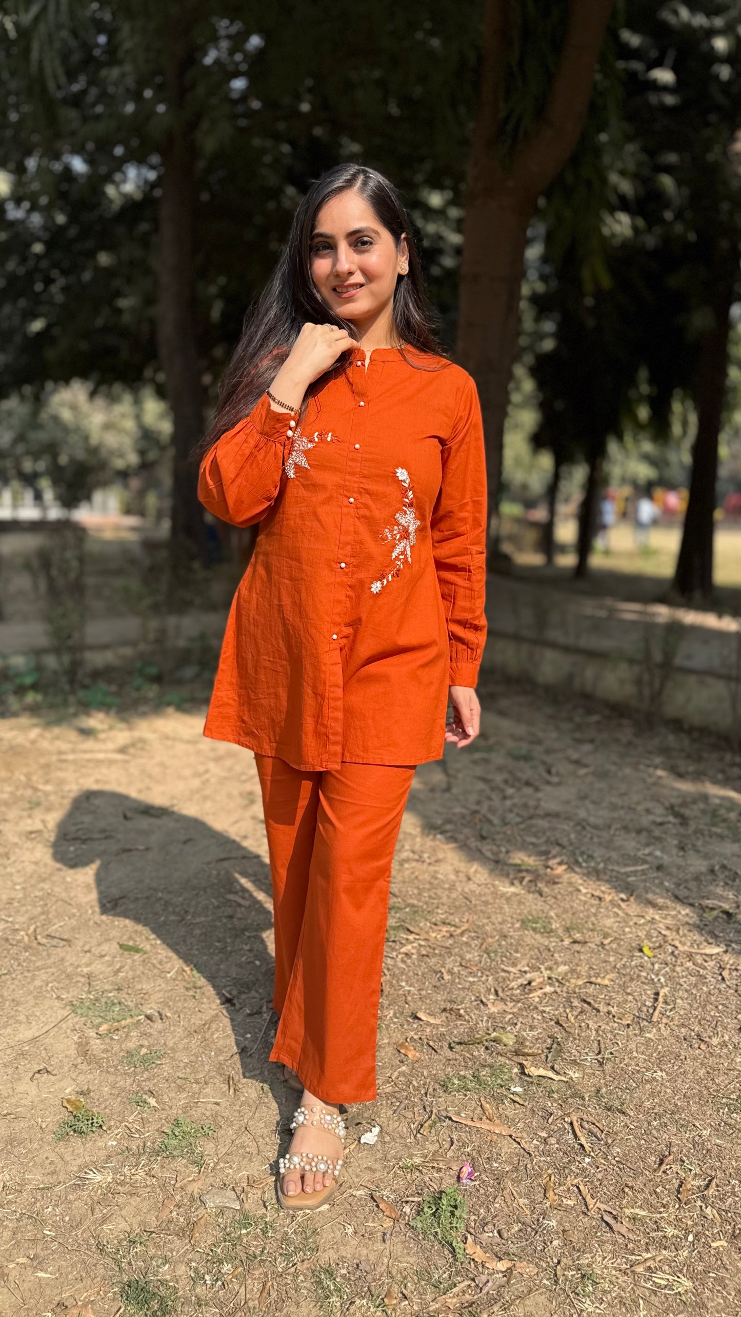 Sneha Orange Coord Set