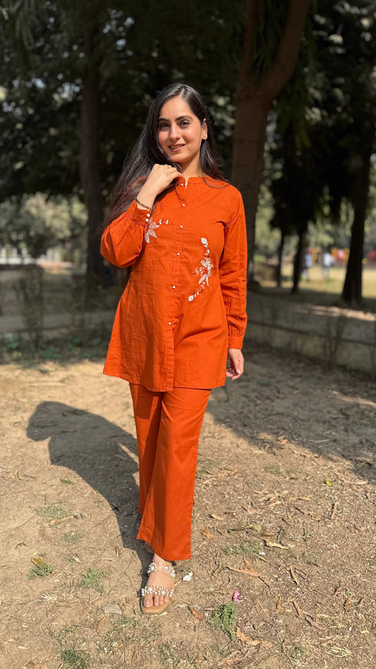 Sneha Orange Coord Set
