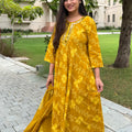 Kavya Mustard Shibori Anarkali Suit
