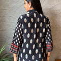 Midnight Printed Button-Down Top