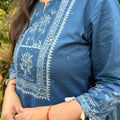 Blue Motif Suit Set
