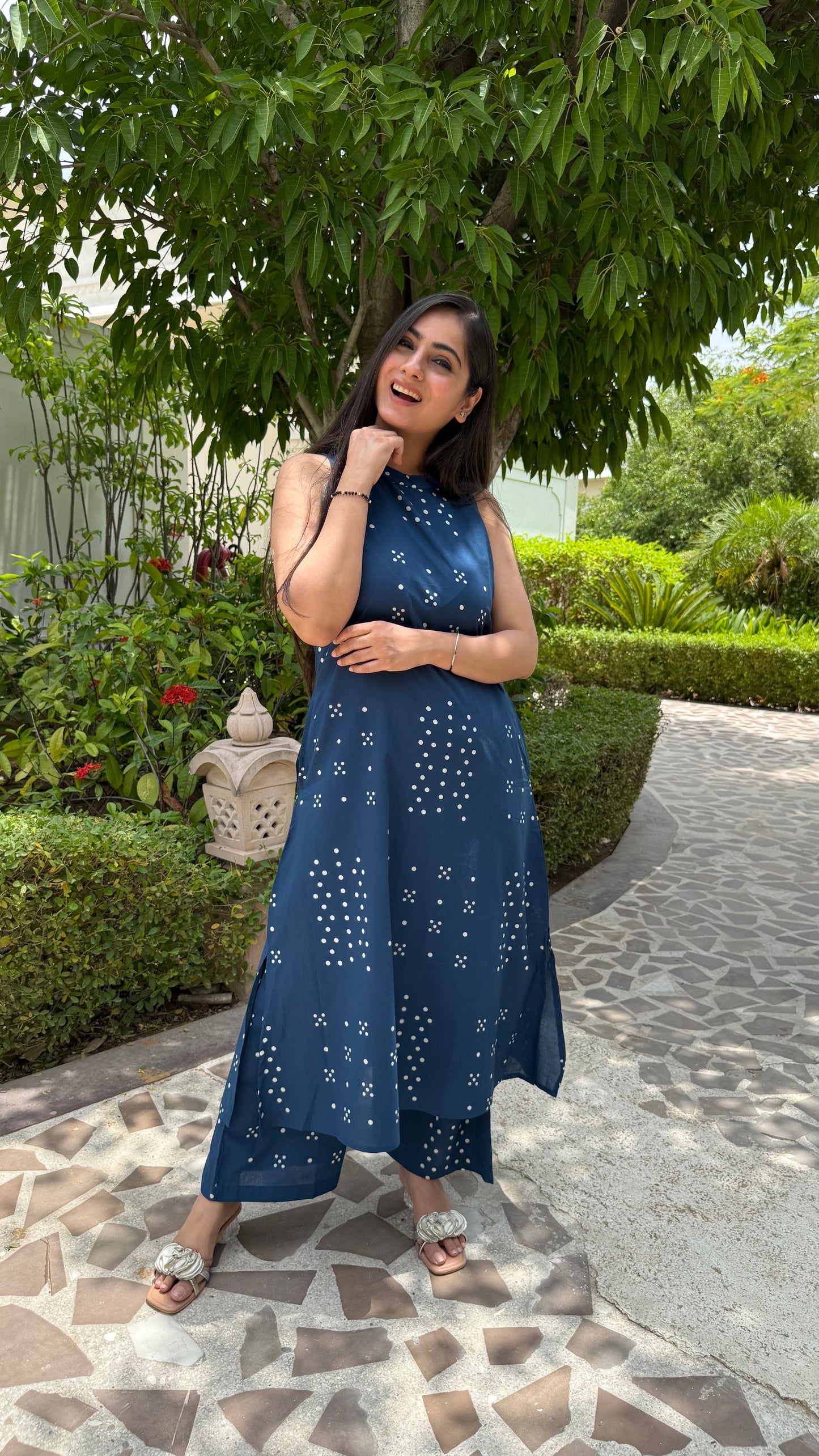 Blue & Mustard A-Line Coord Set