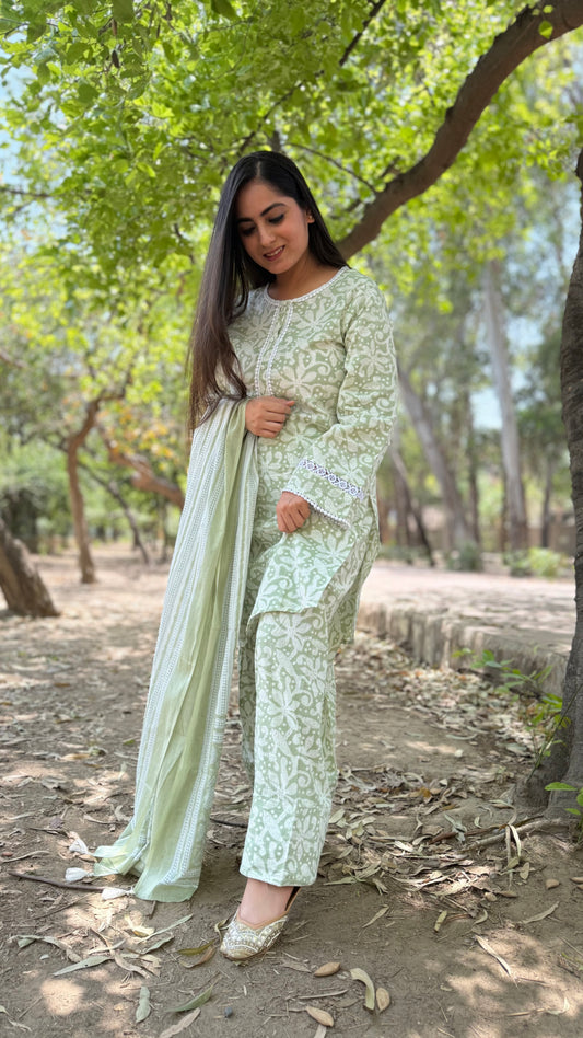 Sakshi Pastel Green Farsi Salwar Suit