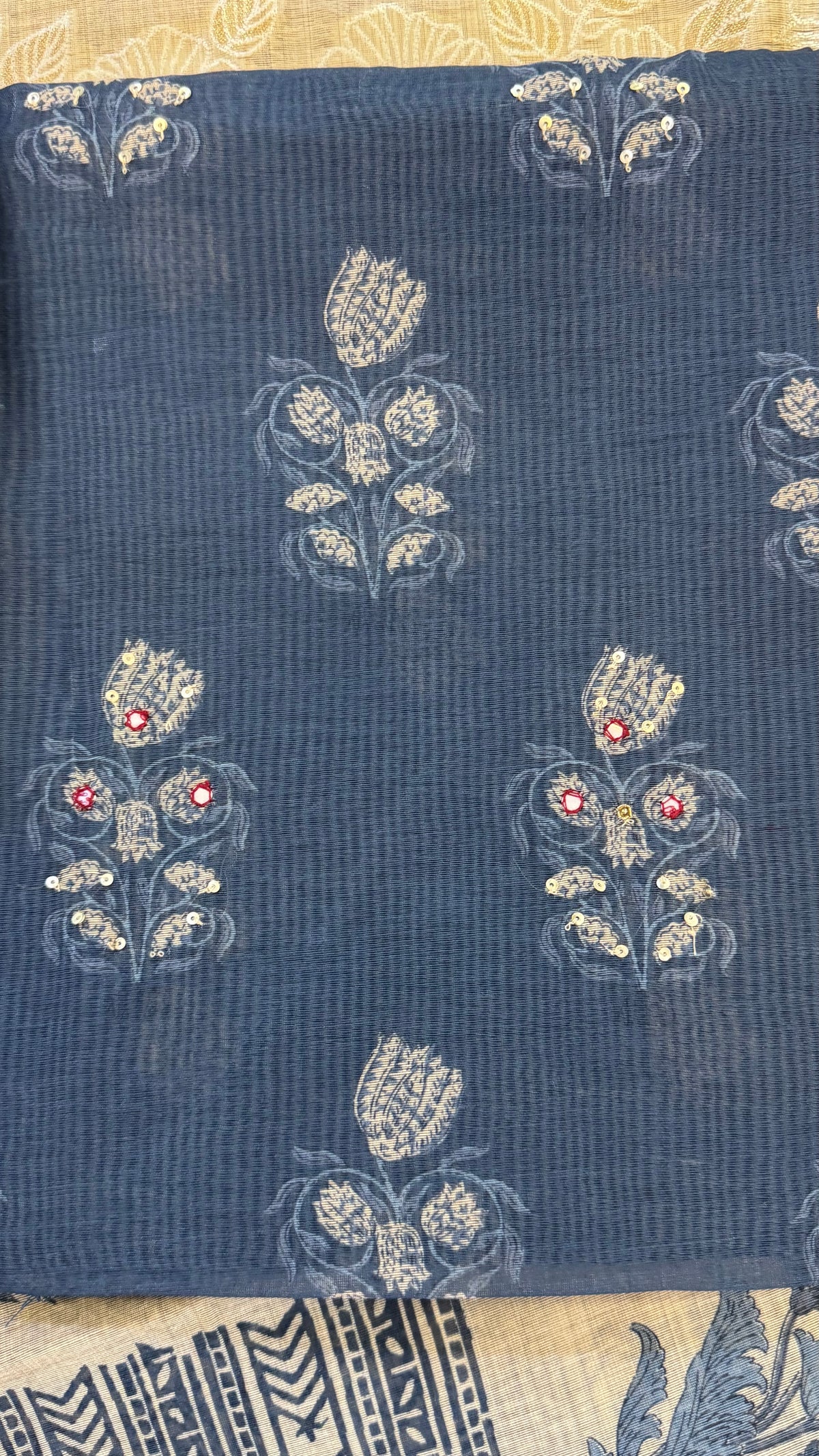 Anika Tulip Motif Unstitched Suit