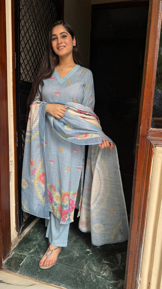 Shikha Blue Floral Suit