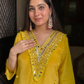 Jyoti Yellow Hand Embroidered Coord Set