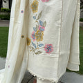 Saira Ivory Floral Embroidered Suit