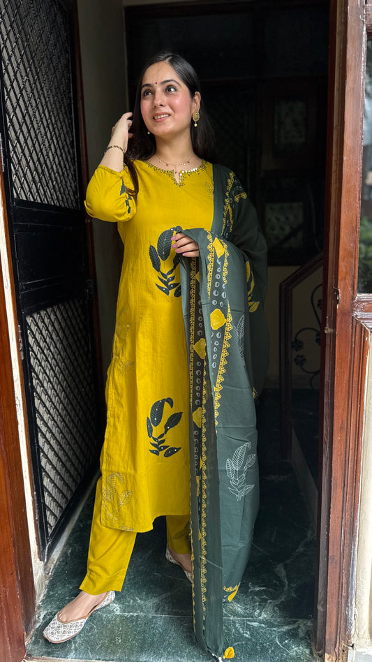 Misha Mustard Green Suit