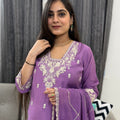 Latika Lilac Embroidered Suit