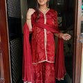 Fiza Garnet Chinnon Garara Suit
