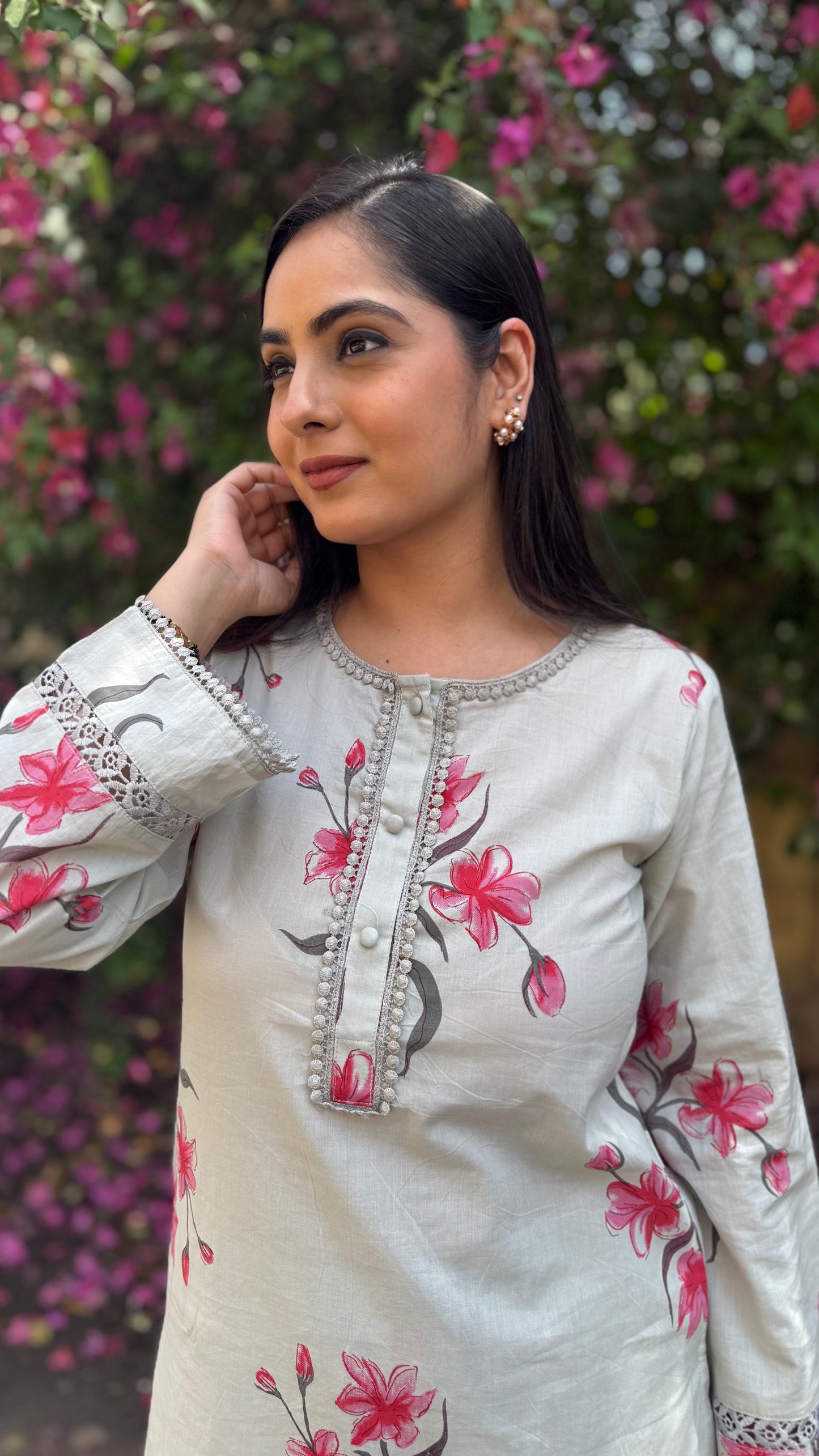 Pastel Grey Farshi Salwar Suit