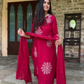Ruby Floral Embroidered Suit Set