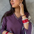 Archana Purple Grey Printed Suit