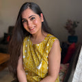 Shagun Mustard Sleeveless Cotton Suit