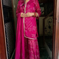 Fiza Pink Chinnon Garara Suit