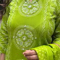 Green Bandhej Suit Set