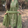 Priti Leaf Green A-Line Suit