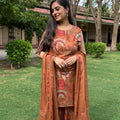 Rust Floral Kalamkari Suit Set