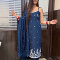 Sahiba Blue Strap Suit