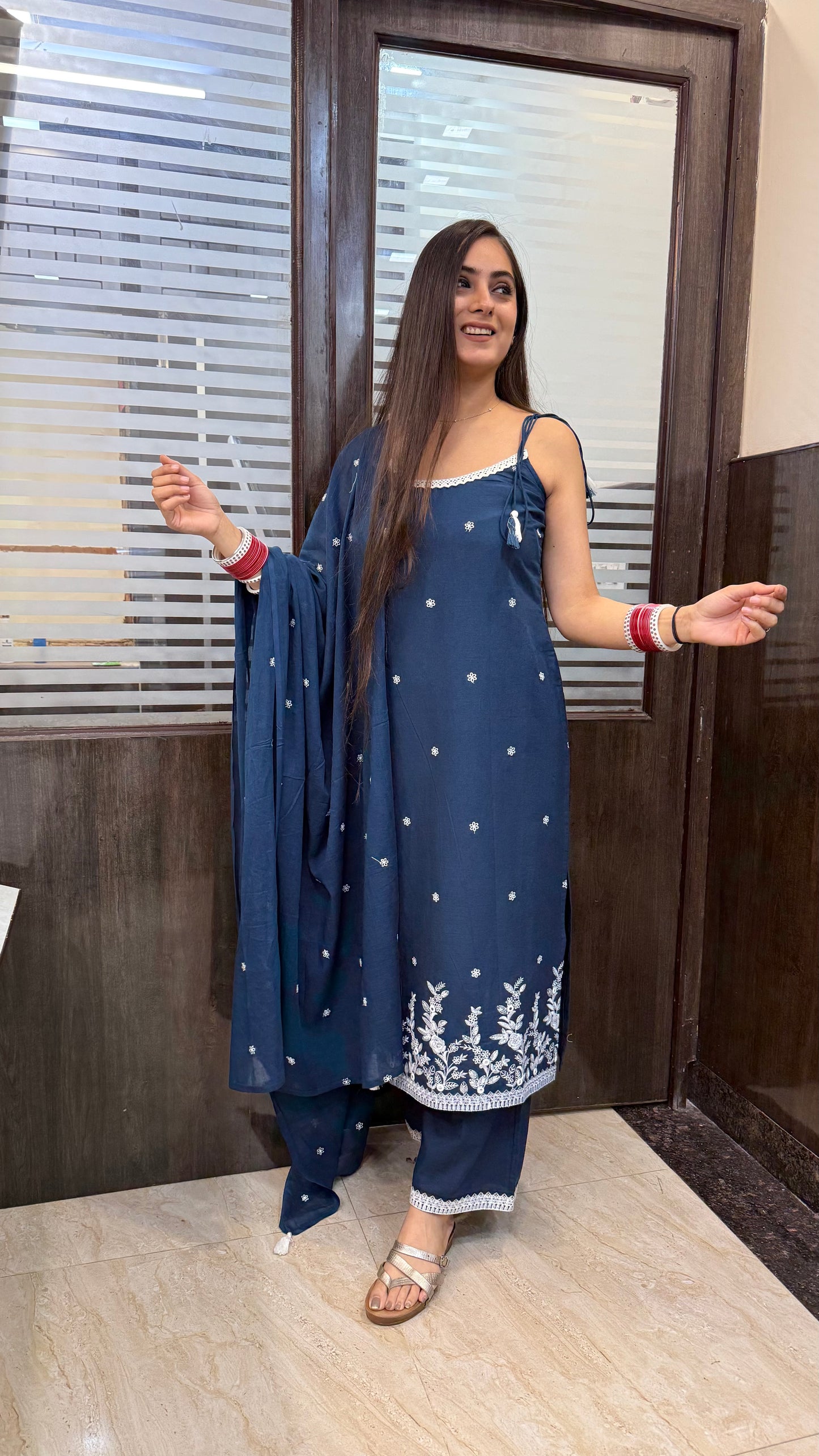 Sahiba Blue Strap Suit