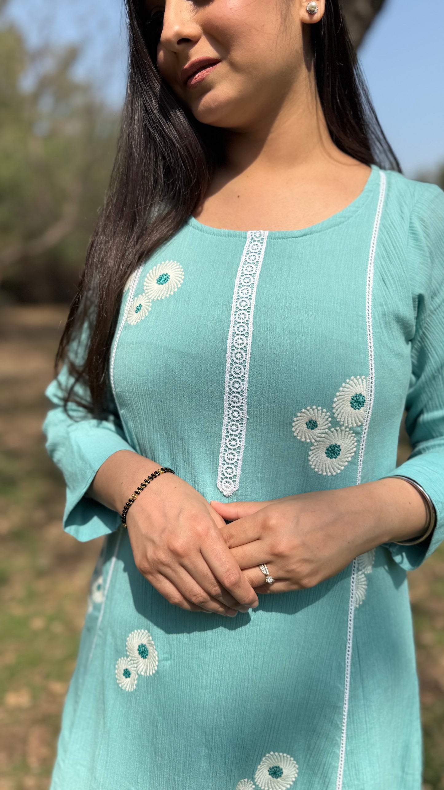 Maira Sky Blue A-Line Kurta