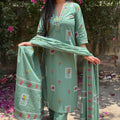 Rashmi Cyan Cotton Suit