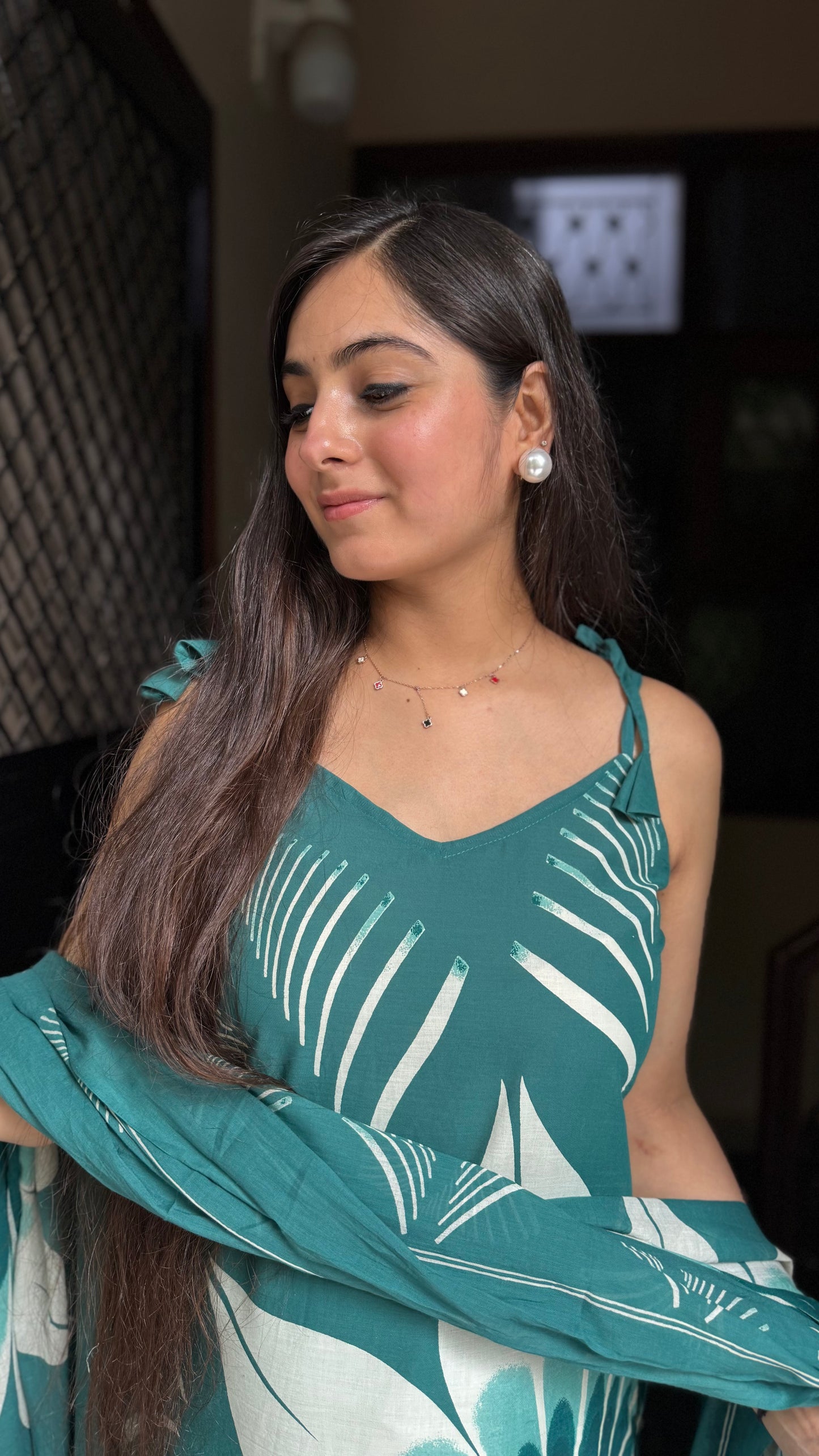 Chhavi Teal Green Strap Suit