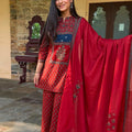 Kiara Rustic Ajrakh Mirror Suit