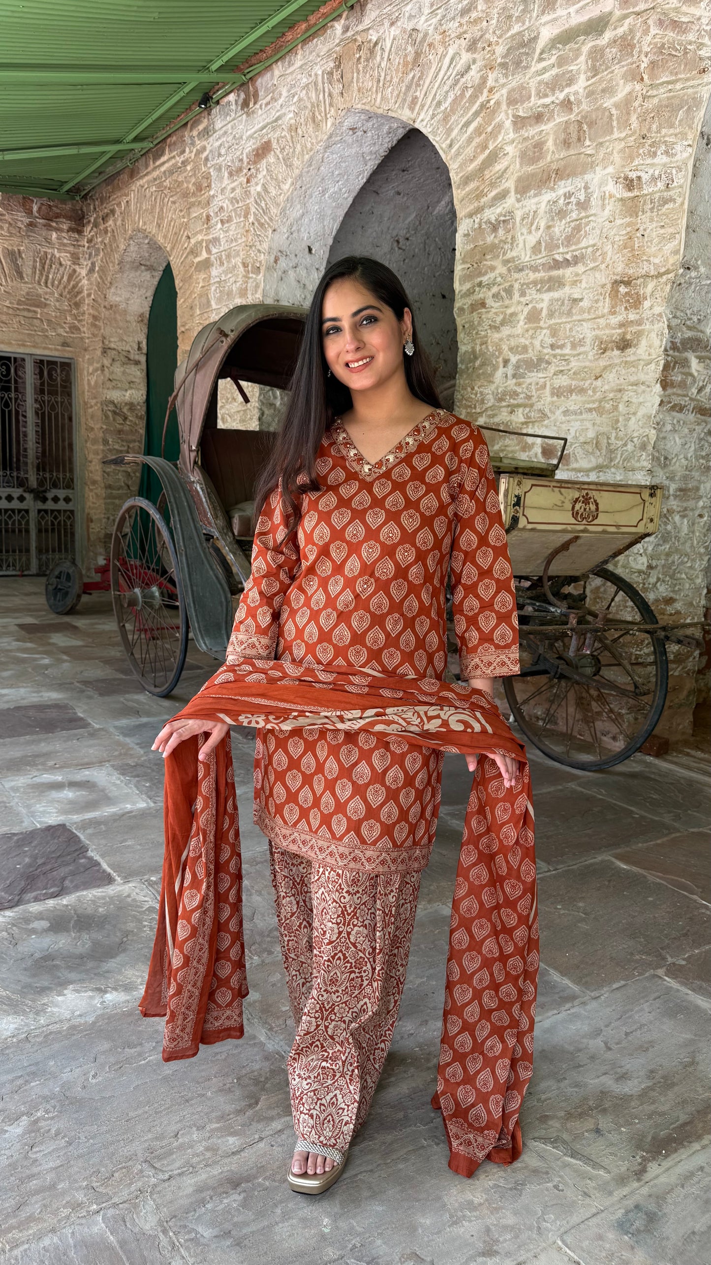 Meher Rust Farshi Suit