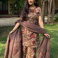 Mauve Floral Kalamkari Suit Set